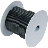 Ancor 106002 Marine Grade Electrical Primary Tinned Copper Boat Wiring (12-Gauge, Black, 25-Feet)