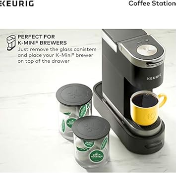 Amazon Com Keurig K Cup Pod Ground Coffee Storage Unit Coffee Storage Holds Up To 12 Ounces Of Ground Coffee 12 K Cup Pods Black Kitchen Dining