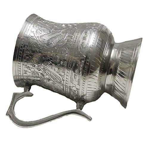 PARIJAT HANDICRAFT Unique Tankard Look - Handmade 100% Pure Brass Beer Stein - No Lining - 18 oz - Ice Cold Beer, Moscow Mules Mugs,