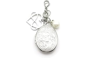 IDLAN Bouquet Locket Photo Charm Wedding Bouquet Memory Charm Memorial Bride Pendant Memorial Photo Keepsake