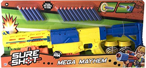 Sure Shot Mega Mayhem Soft Foam Dart Gun With Target Cans