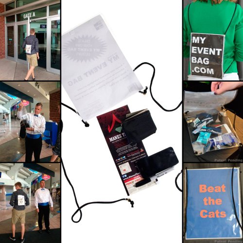 My Event Bag Clear Backpack Wearable Sign Customizable Cover Stadium Tailgating