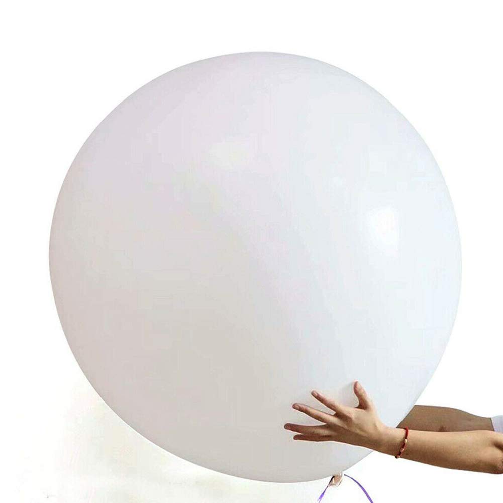 Frgasgds 6 Big Balloons - 36" Round, Extra Large & Thick, Reusable Giant Latex Balloons for Photo Shoot/Birthday/Wedding Party/Festival/Event/Carnival Decorations, White