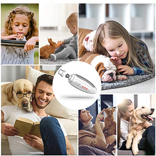 Petacc Pet Nail Grinder Electric Paw Trimmer Clipper Dog Nail Polisher for Small Medium Large Dogs Cats Portable & Rechargeable Gentle Painless Grooming Tools