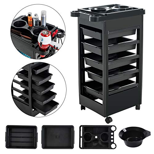 Nurxiovo Salon Cart Beauty Hairdressing Trolley Storage Organizer