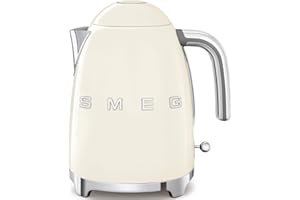 SMEG 50's Retro Style 7 Cup Electric Water Kettle with Automatic Shutoff, Removable Base, and Water Indicator, KLF03CRUS, Cream