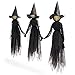 Set of 3 Lighted Glowing Black Witches Witch Coven Outdoor Halloween Prop Decoration Halloween Display