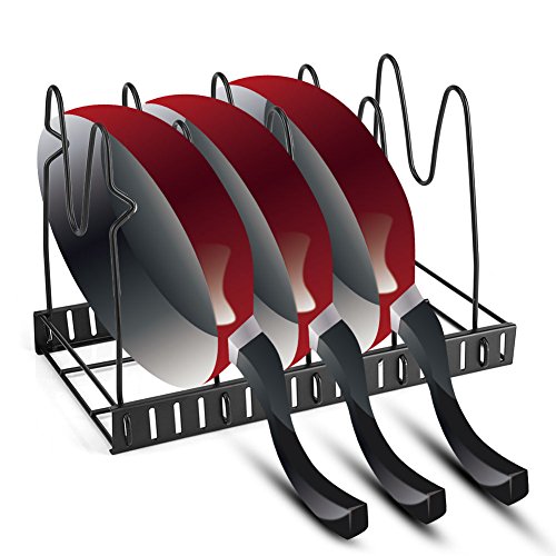 Cookware Bakeware Holder,Multi Tiers Pot Frying Pan Lid Storage Rack Organizer Kitchen Cookware Stand Holder for Kitchen Cabinet Countertop and Pantry