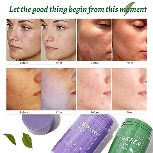 Green Tea Mask Stick, 2 Pack Green Tea Cleansing Mask Stick, Green Mask