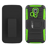 Kyocera Hydro Icon / Hydro Life Case - Armatus Gear (TM) Tactical Hybrid Armor Case 2-in-1 Dual Layer Protector with Kickstand and Holster Combo For Kyocera Hydro Icon C6730 / Hydro Life C6530 - Green