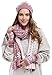 Bienvenu Women Lady Winter Warm Knitted Snowflake Hat Gloves and Scarf Winter Set