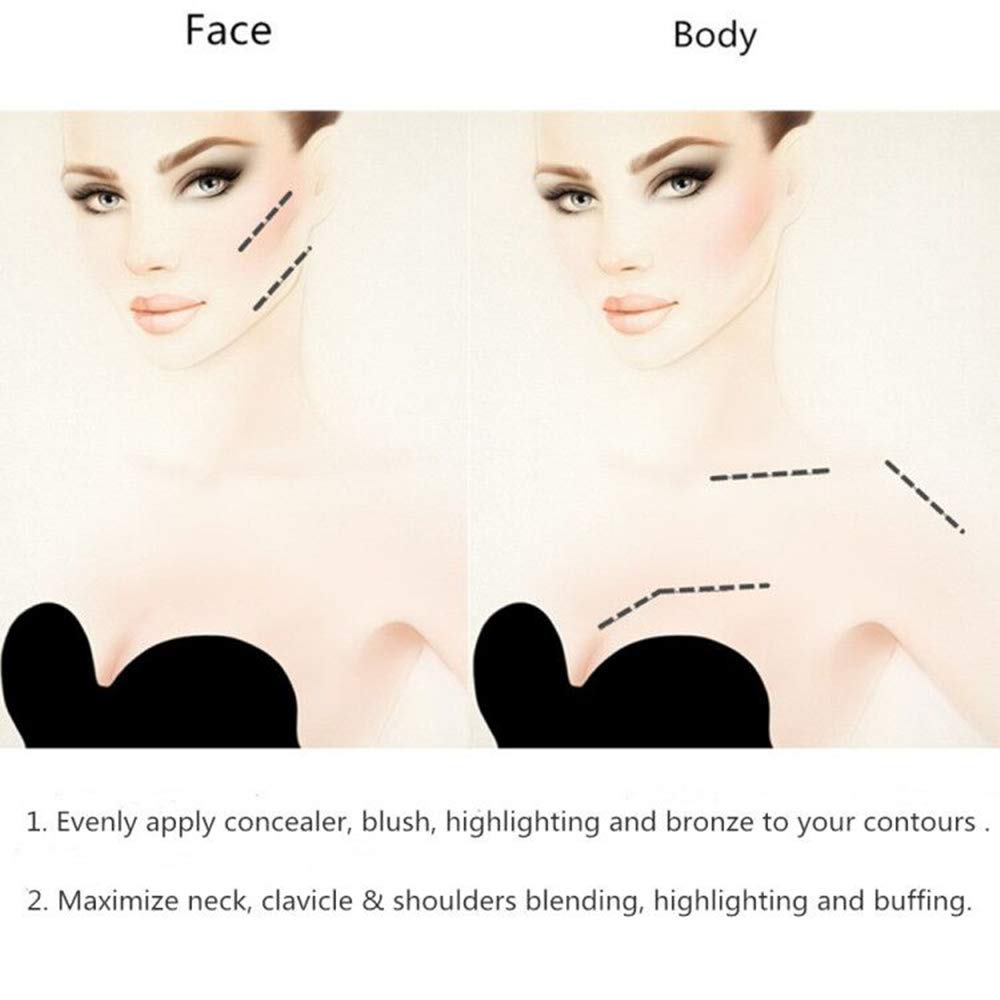 Curved Large Powder Brush Kabuki Makeup Brush for Face Large Coverage Mineral Powder Bronzer Blending Buffing Liquid Foundation Angled Blush Brush (Colorful gradient): Beauty