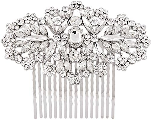 Fairy Moda Clear Austrian Crystal Hair Comb Bridal Headpiece Vintage Wedding Accessories
