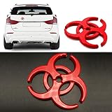 YSpring Resident Evil Strain 3D Metal Decals Multicolor Electroplated Zinc Alloy Umbrella Corporation Biohazard Symbol Tail Side Marker Car Stickers(Red-2.44