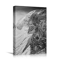 Canvas Wall Art Expressive Landscape Chic Dramatic Duotone Hallway Landscape Mountain Photography - 12x18 inches
