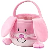 Wepop Bunny Easter Baskets, Cute Eggs Hunting Bags Buckets Gifts for Kids Girls Boys