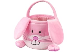 Wepop Bunny Baskets, Cute Eggs Hunting Bags Buckets Gifts for Kids Girls Boys