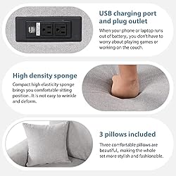 3 in 1 Convertible Sectional Sofa with Pull Out Bed