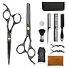 Wrei Hair Scissors Set,Hair Cutting Scissors Kit,11 Pcs Professional Haircut Stainless Steel Scissors,Thinning Shears…