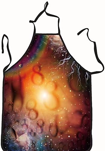 chanrancase tailored apron Infinte Space Time Children, unisex kitchen apron, adjustable neck for barbecue 26.6x27.6+10.2(neck) INCH