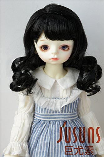 JD038 8-9'' Black 1/3 SD Doll Wigs 21-23CM Synthetic Mohair Soft Wave SD BJD Doll Wigs