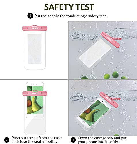 Waterproof Case 2 Pack for iPhone Xs Max XR XS X 8 7 6S Plus, Samsung Galaxy S10 S10e S9 S8 +/Note 9 8, Pixel 3 2 XL HTC LG Sony Moto up to 6.5" (Black and Pink)