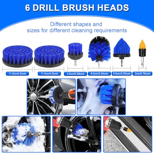 36 Piece Car Cleaning Kit, Car Cleaning Brush Kit for Interior and Exterior Car Details, Car Brush Wast Set, Car Cleaning Kit for Ventilation Slots, Wheels, Surfaces