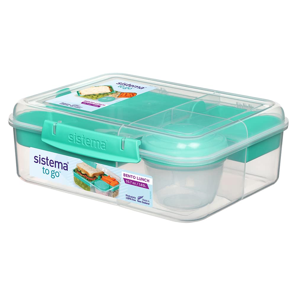 Online Kitchenware Turquoise Bento Lunch Box 18.5cm x 21.8cm x 7.7cm