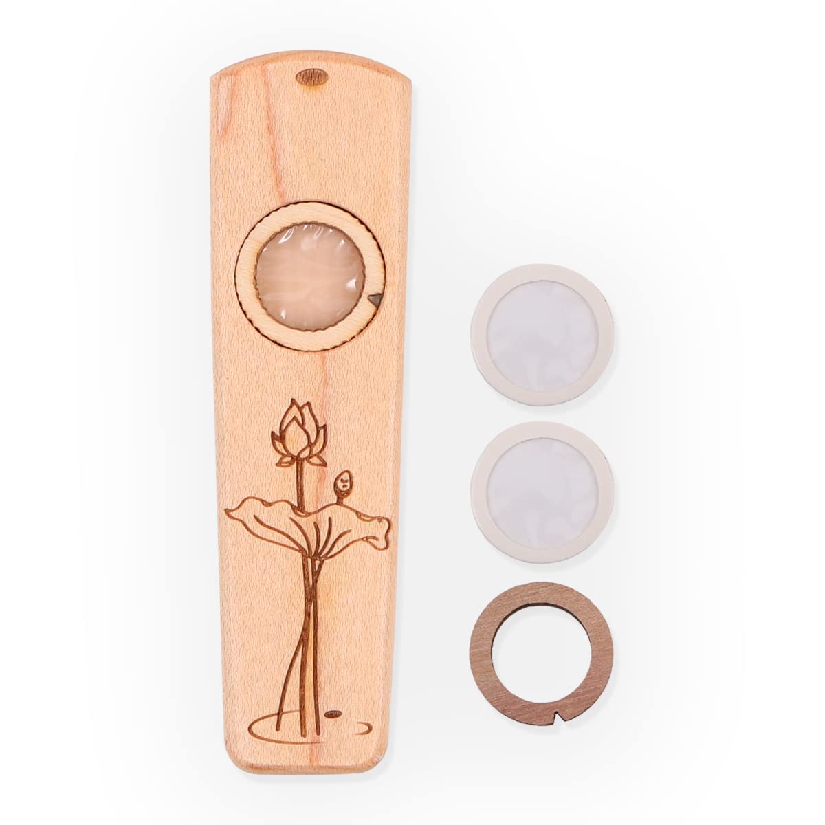 ANCLLO Wood Kazoo Portable Wooden Kazoo Guitar Ukulele Accompaniment Wind Instrument With Metal Gift Box（A）