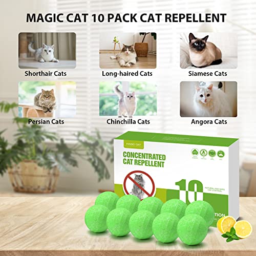 MAGIC CAT Cat Repellent Outdoor, 10 Pack Natural Peppermint Oil Cat Repellent Indoor Pet Safe to