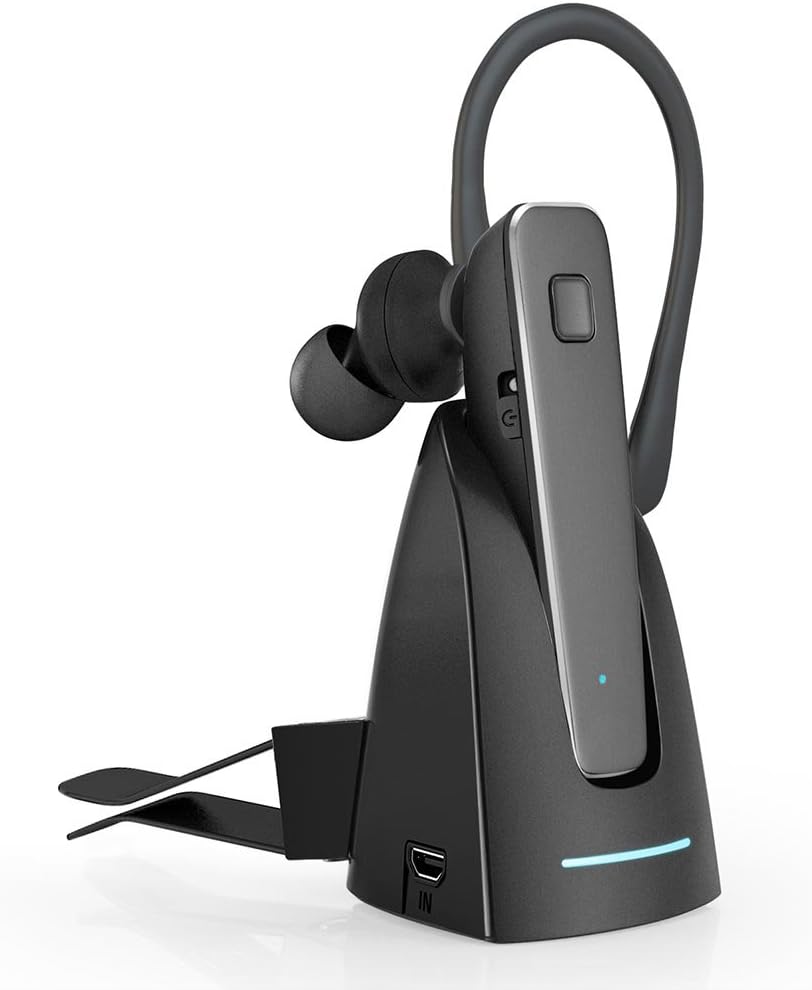 Brisie Bluetooth Headset, Bluetooth Earbuds with Noise Cancelling & Smart Answering Function, Perfect for Sports/Office/Workout/Driving (Black)