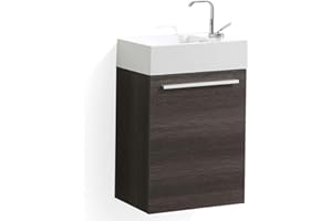 BLOSSOM 18 Inch Dark Oak Small Bathroom Vanity with Sink, Narrow Bathroom Vanity