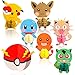 Ticiaga Pikachu Party Favors, 7pcs Cartoon Pikachu Honeycomb Centerpieces, Table Topper for Birthday Party Decoration, Double Sided Cake Topper, Party Supplies for Kids, Photo Booth Props