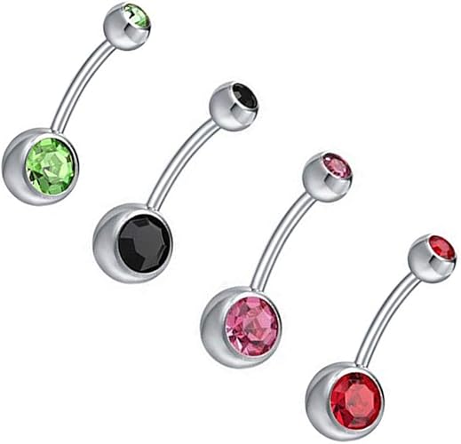 Buy Yellow Chimes Stylish Stainless Steel Navel Piercing Jewelry Set of