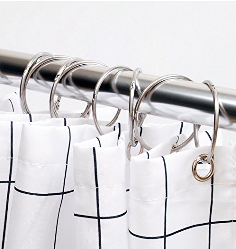 RZDEAL 1.97"/50mm Internal Diameter Curtain Hooks Rings for Window Curtain Door Curtain Shower Curtain (Pack of 12) - Thumbnail 4