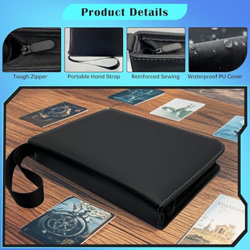 Álbum Livro de Coleção Cartas Jogo Pacote Organizador Cartas Game King Pacote Coleção Cartas (Preto)