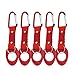 5 Pack Silicone Water Bottle Holder Hook W/Key Ring - Hanging Buckle Mineral Water Bottle Clip Drink Holder Buckle for Outdoor Camping Hiking Traveling (Red)