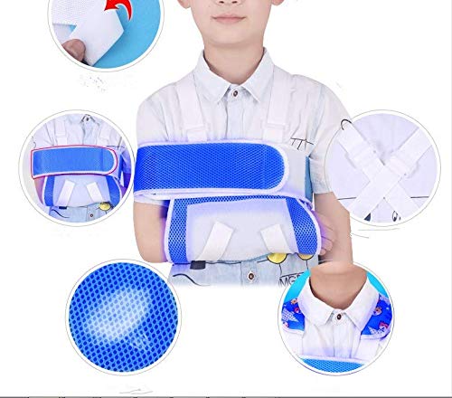 Kids Arm Sling Child Arm Support Sling Functional Children Arm immobilizer Sling for Broken Collarbone or Cast Cover (Blue-Green)