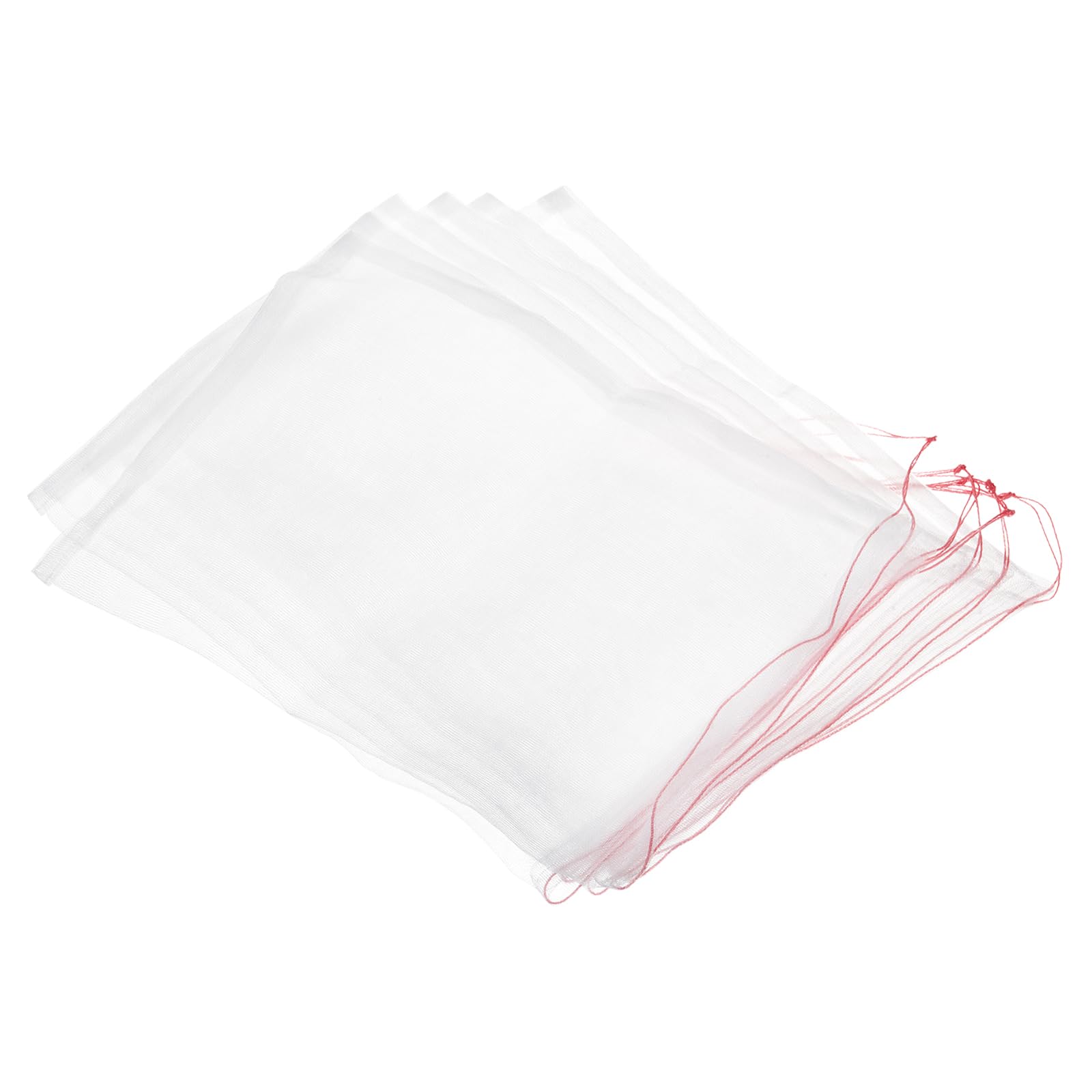 PATIKIL Aquarium Filter Media Bags 35x25cm 6 Pack Fish Tank Mesh Bags with Drawstrings White