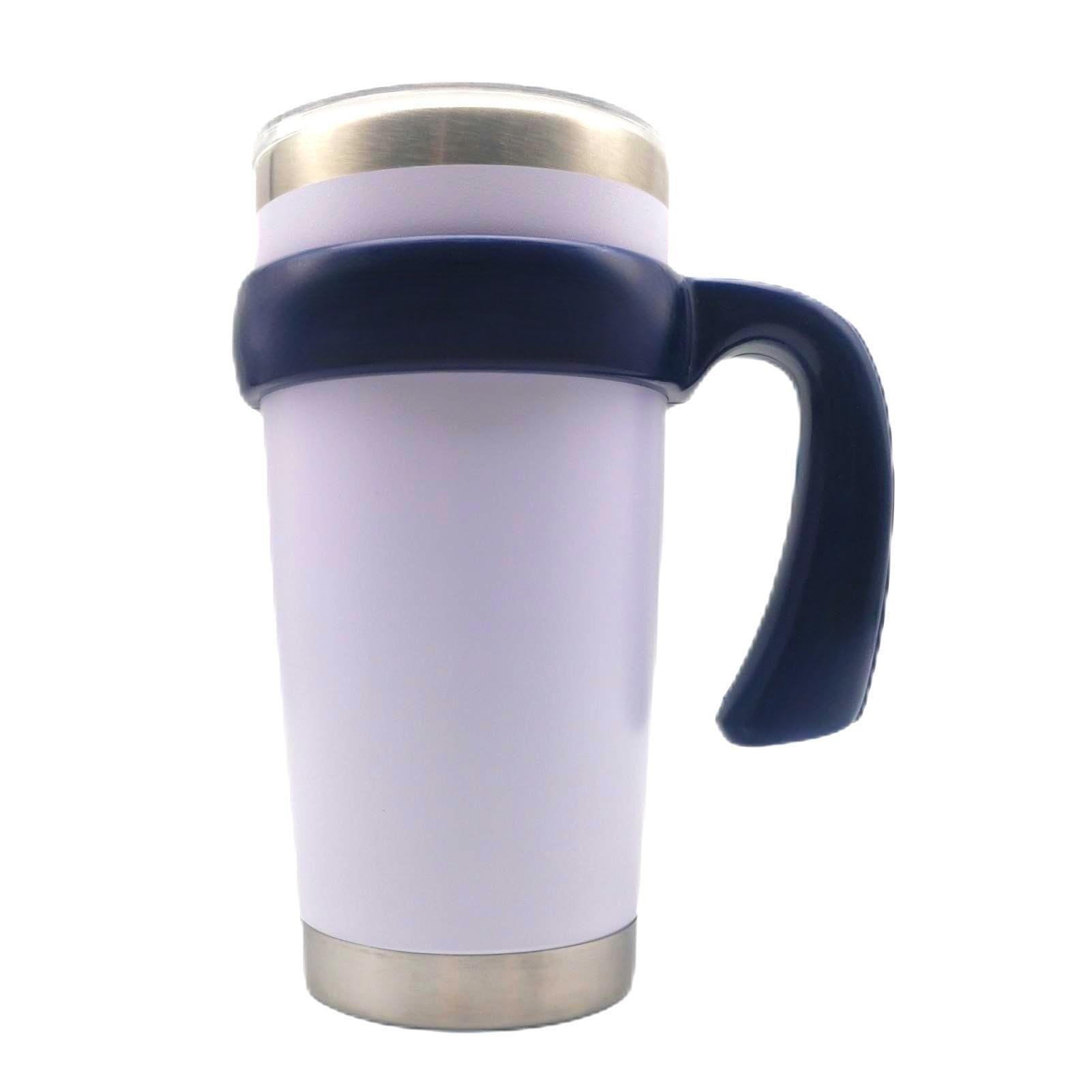 Photo 1 of 20 oz Tumbler Handle, Anti Slip Travel Mug Grip Cup Holder for Vacuum Insulated Tumblers, Suitable for Trail, Sic, Yeti Rambler, Ozark and More 20 Ounce Tumbler Mugs Attachment (Deep Blue)