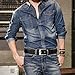 NPET Mens Leather Belt Full Grain Vintage Distressed Style Snap on Strap 1 1/2