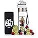 CSJ’s Forever Fusion Water Bottle - The Best Sport Infuser On The Market - Infuses Flavor With Fruit, Herbs, and Vegetables, FREE BONUS Insulated Cover and Recipes, NEW Bottom Removable Filter White