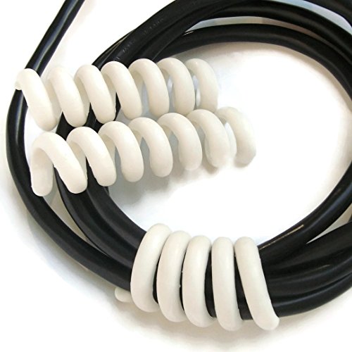 Cordpiggy Cable & Cord Organizer (Large) – Cord Management for Visual, Audio, Gaming, Computer, Networking, Appliances – Flexible Cord Keeper, Lightweight Spiral Holder; Set of 2, Color Ivory