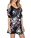 UNIFACO Women's Chiffon Floral Dress Tops Sexy Cut Out Cold Shoulder Spaghetti Straps Tunic Top