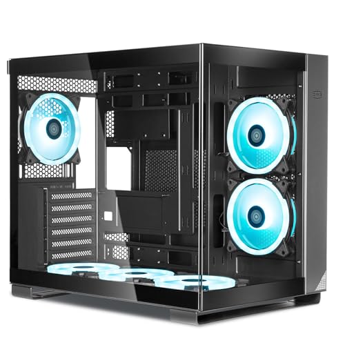 CPS T500 PC Cases - PCCOOLER Airflow, Cable Management System, Interior Spacious ARGB 6 x 120mm, I/O USB Type-C Port, Quick Release Panel, ATX Mid Tower PC Gaming Case (Nior)