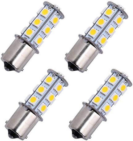 Trisense 1156 1003 1141 7506 Ba15s 18SMD LED Bulbs Warm White 4-pack Replacement for RV Camper Interior Lights &amp; Exterior Tail Backup Reverse Lights, Brake Lights, Turn Signal Lights