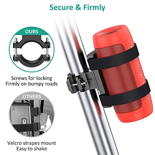 Bovon Multifunctional Bluetooth Speaker Mount for Bike, Golf Cart Railing or ATV/UTV Roll Bar, Adjustable Velcro Strap Fits Most Wireless Speakers, Flashlights, Bottle and Cage Attachment Accessory