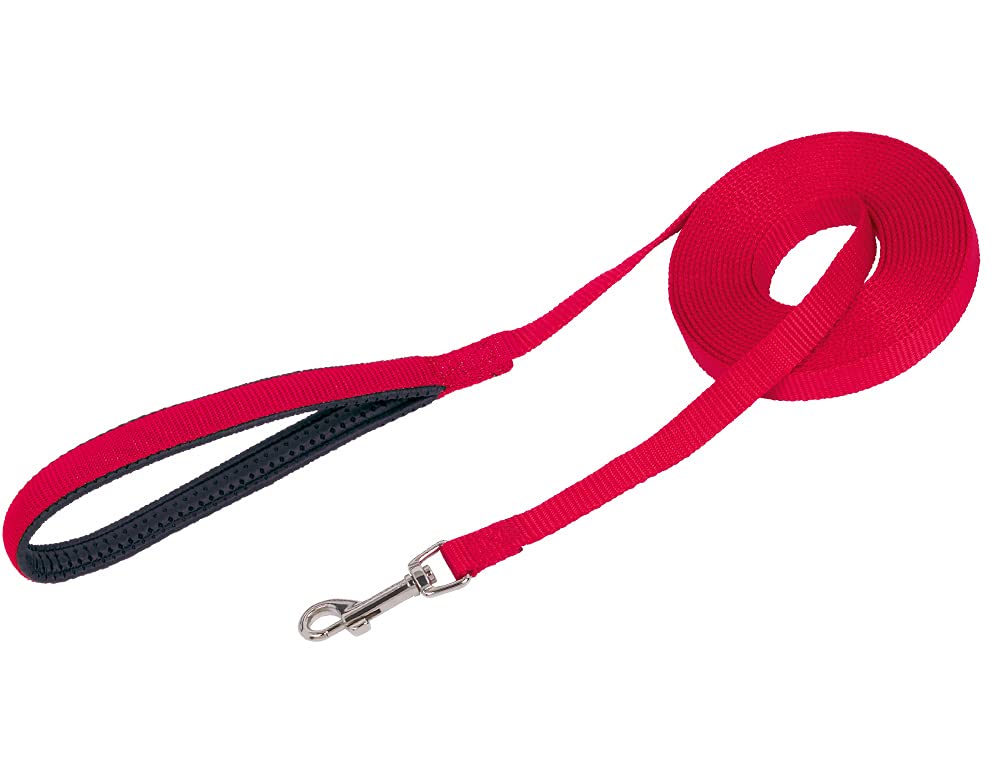 Nobby Tracking Flat Dog Leash Flat, 1500 cm Length x 15 mm Width, Red