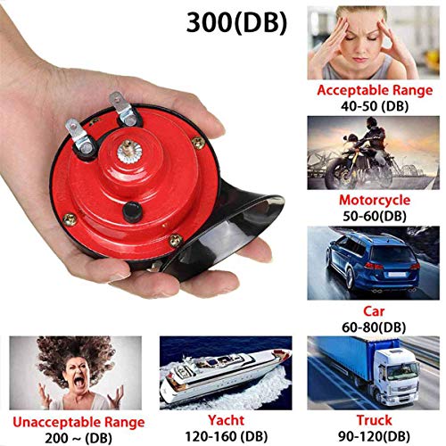 【2 PACK】300DB Train Horn for Trucks 12v Double Horn Raging Loud Air Electric Snail Single Horn