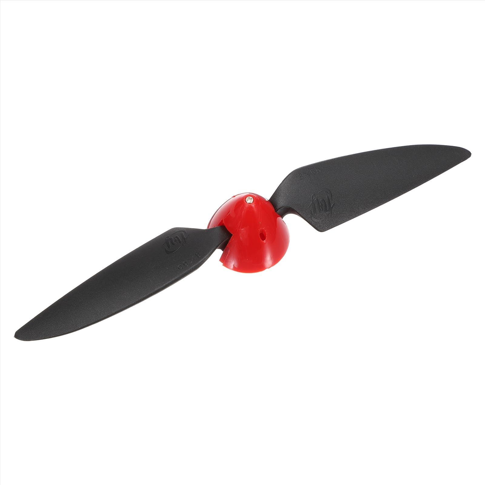 sourcing map 8x6 Inch RC Plane Propeller, RC Folding Propellers Spinner Size D33xH28.5mm 3mm Motor Shaft Dia 2-Vane with Nylon Plastic Spinner for Airplane Helicopter(Black Red)